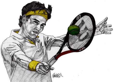 Federer Drawing Learn How To Draw Roger Federer Tennis Players Step
