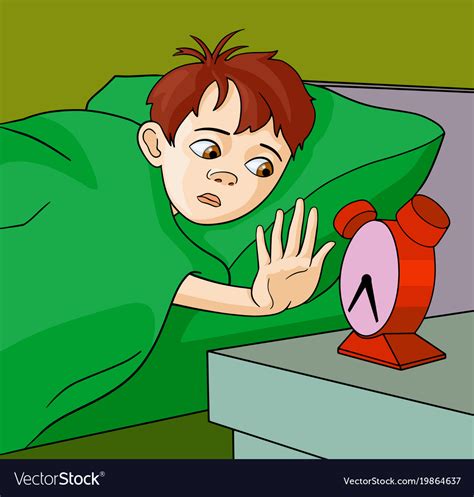 Boy Waking Up Cartoon Royalty Free Vector Image