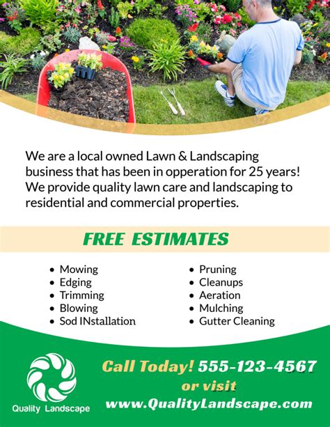Landscaping Lawn Care Flyer Template Mycreativeshop