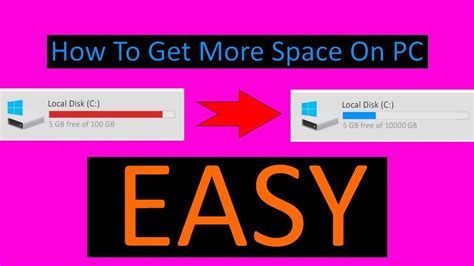 how to get more space on pc easy youtube
