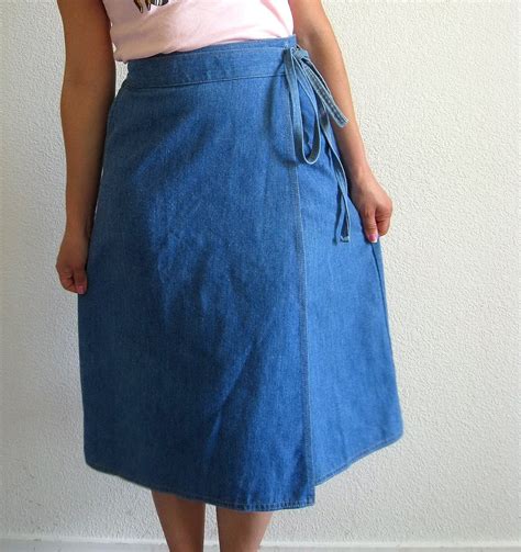 Vintage S LEVIS Soft Denim Wrap Skirt By LolaVintage On Etsy
