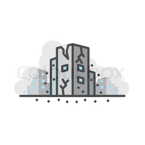 Earth Quake Collapsed Building Stock Vector Colourbox