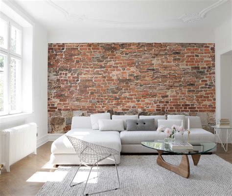 Close Up Image Of The Old Brick Wall Wallpaper Mural Living Room