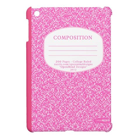 Pink Composition Notebook Ipad Mini Cover