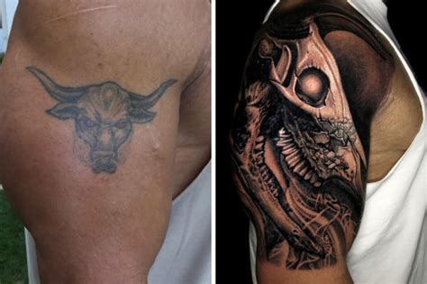 The Rock has covered his iconic Brahma Bull WWE tattoo with a new one