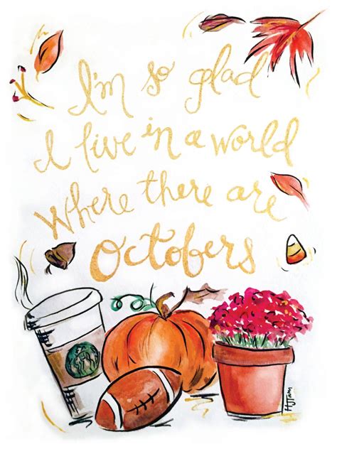October Quote Print October Quotes Fall Thanksgiving Happy Fall