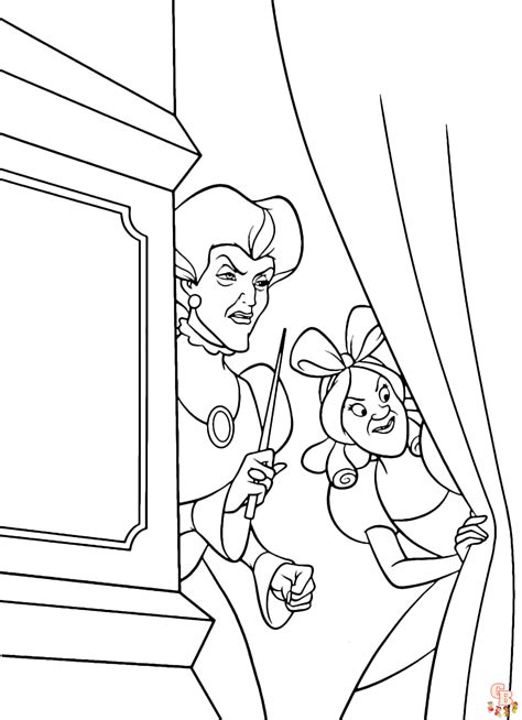 lady tremaine from cinderella coloring pages printable to print