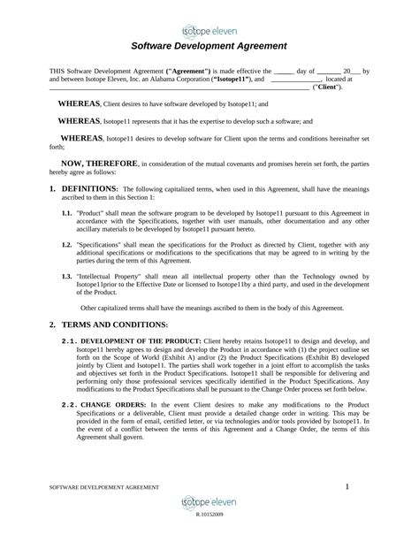 Developer Agreement Template