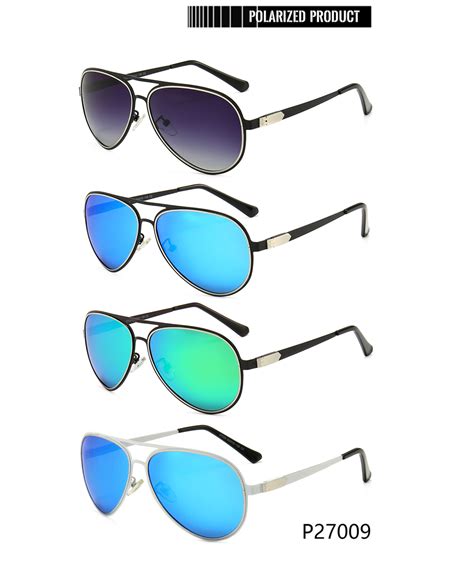 1 Dozen Pack Of Designer Inspired Men S Polarized Aviation Sunglasses P27009