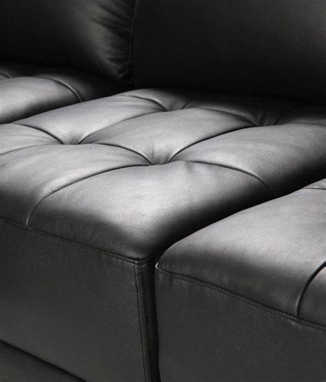 Furny Alia Black Deep Comfortable Modular Leather Sofa Black Buy
