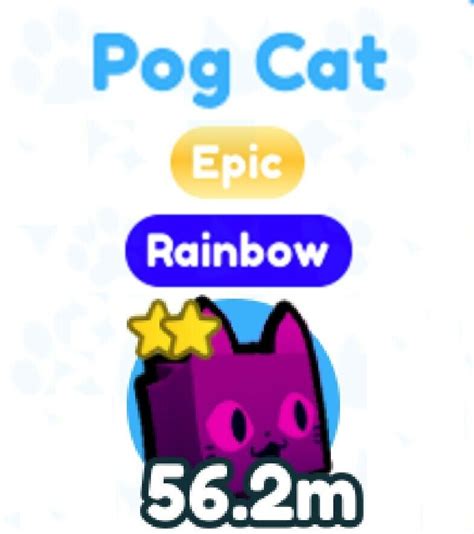 Pog Cat Rainbow Rb Pet Exclusive On Pet Sim Simulator X Psx Roblox Game