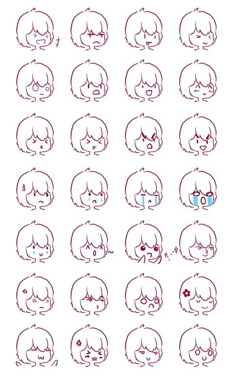 Anime Faces Different Expressions Emotions Chibi How To Draw Manga Anime Chibi Expressions