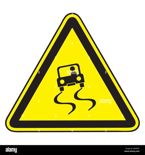Slippery Road Sign Stock Vector Image And Art Alamy