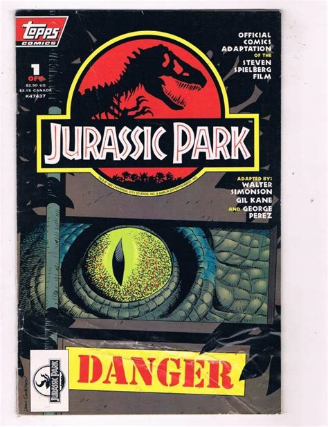 Jurassic Park 1993 Newsstand 1 Topps Comic Book Gil Kane George Perez Hh3 Comic Books