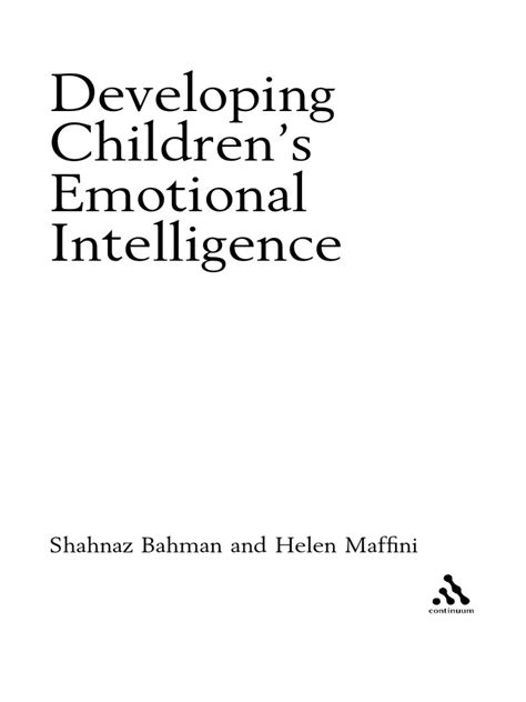 Developing Childrens Emotional Intellige Pdf Empathy Emotional