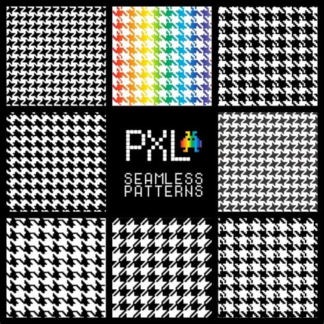 Retro Pixel Patterns Vector Free Download