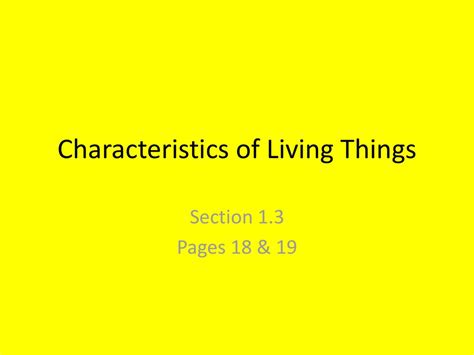 Characteristics Of Living Things Ppt Download