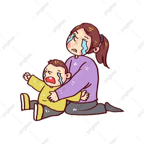 Child Crying Hd Transparent Crying Mother And Child Mother And Son