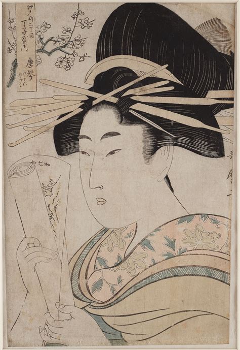utamaro kitagawa c 1753 1806 color woodblock print japan 1801 bukowskis