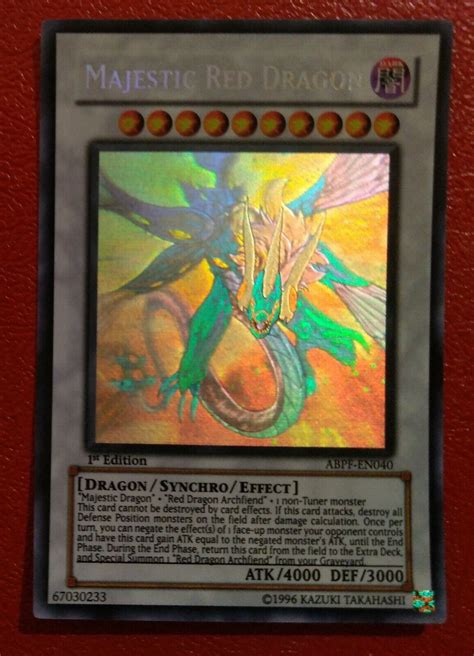 Yugioh Majestic Red Dragon Abpf En040 Ghost Rare 1st First Edition 1