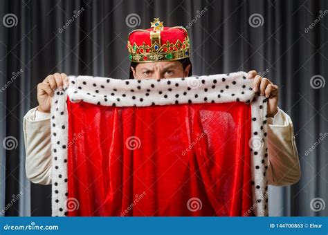 The Funny King Wearing Crown In Coronation Concept Stock Image Image