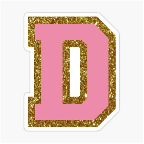 Letter D Pink Glitter Stickers Redbubble
