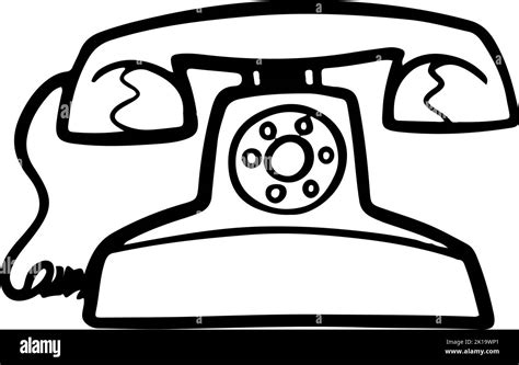 Vintage Telephone Hand Drawn Vector Illustration Stock Vector Image