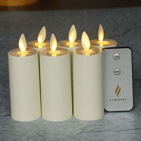 Luminara Flameless Votive Candles Moving Wick Ivory Remote 3 Set Of 2