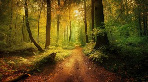 An Old Path Through A Forest Background Beautiful Picture Forest