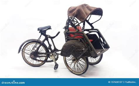 Indonesian Becak Bicycle Jakarta Transportation Vessel In Decorative