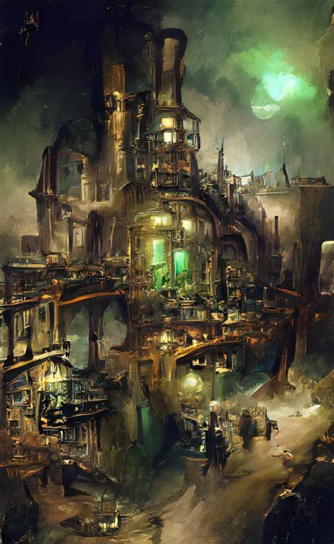 “the Undercity” Mena Steampunk City Steampunk Building Fantasy