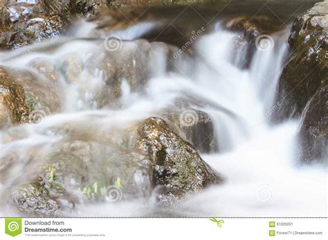 Waterfall And Rocks Covered With Moss Stock Image Image Of Rock