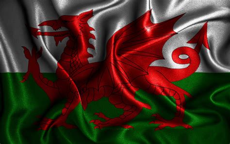 Download Wallpapers Welsh Flag 4k Silk Wavy Flags European Countries