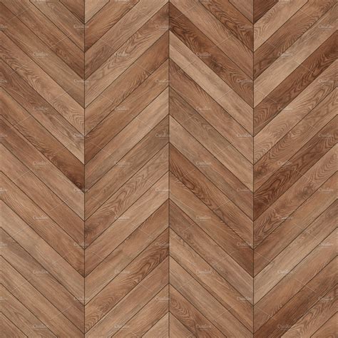 Seamless Wood Parquet Texture Chevron Brown Custom Designed