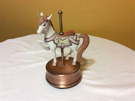 Vintage Porcelain Unicorn Figurine With Rotating Music Box Etsy Vintage Porcelain Figurines