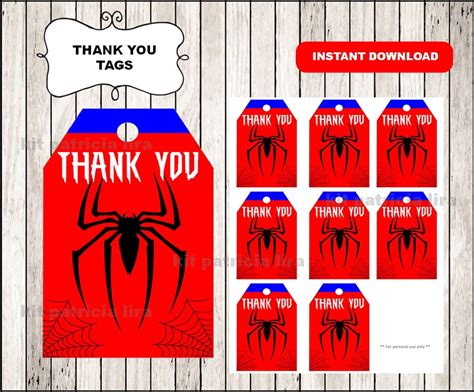 Free Printable Spiderman Thank You Tags Printable Word Searches