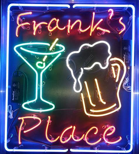 bar sign neon led animated chain with hanging attractive customer