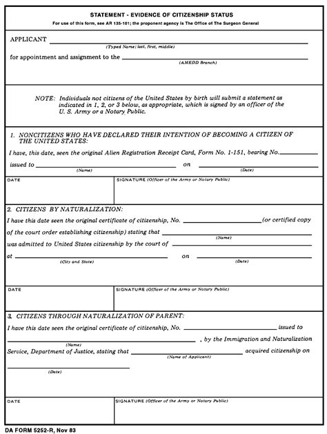 Da Form 5252 R ≡ Fill Out Printable Pdf Forms Online