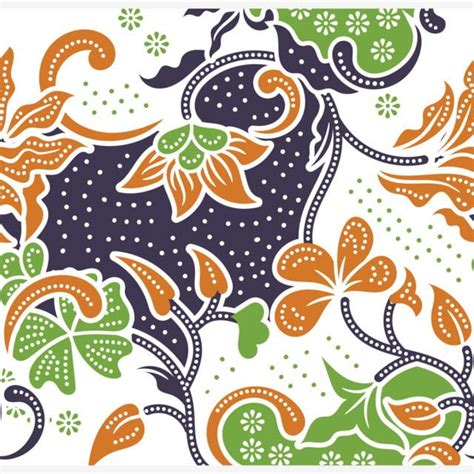 Hand Drawn Decorative Batik Pattern With Abstract Flowers Background