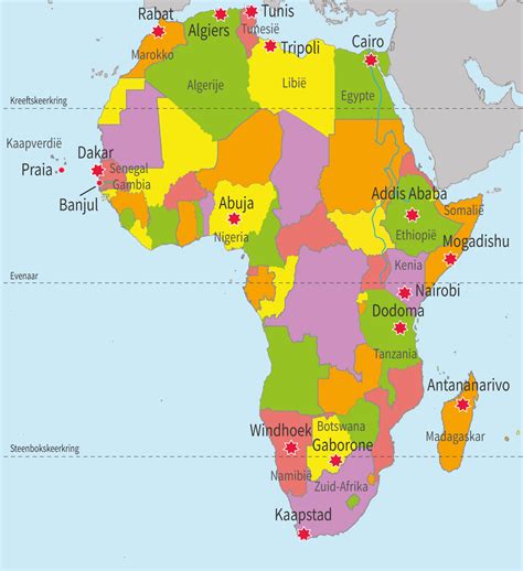 Mens En Maatschappij Leerjaar 6 Topografie Afrika Steden Hoofdsteden Van Landen In