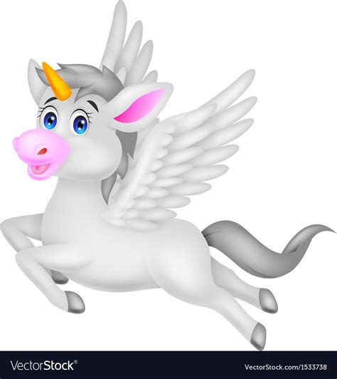 White Unicorn Horse Cartoon Vector Image On Vectorstock