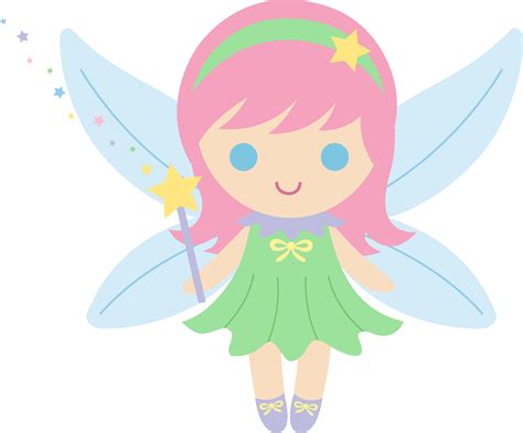 Little Fairy With Pink Hair Free Clip Art