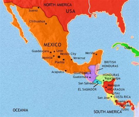 América México Mapa México América Mapa América Central América
