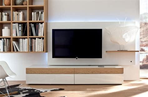Simple tv wall unit designs seattleairporttaxi me. Creative TV Stand Ideas: White And Wood Modern TV Stand ...