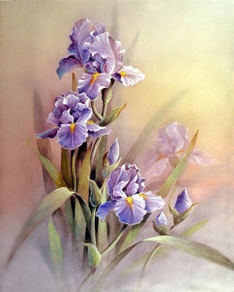 Purple Iris Flowers Art Print Of Original Water Color Etsy Watercolor
