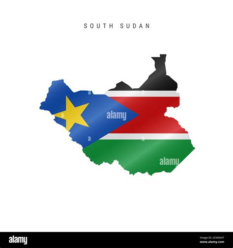 mapa detallado de la bandera de la zona sur de sudán mapa con bandera enmascarada fotografía de