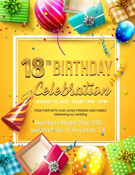 18th Birthday Flyers Template Postermywall