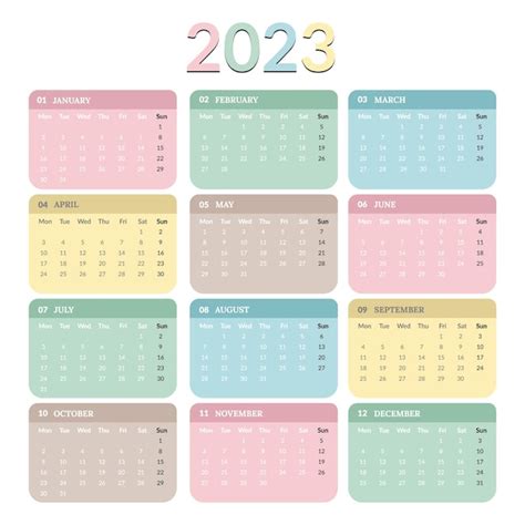 Página 29 Vetores E Ilustrações De Calendario De Ano Novo De 2023