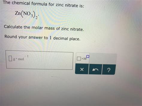 Nitrates are common components of fertilizers and explosives. Solved: The Chemical Formula For Zinc Nitrate Is: Z_n(NO_3 ...