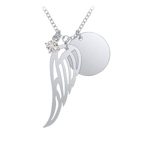 Personalized Angel Wing Necklace Jewlr
